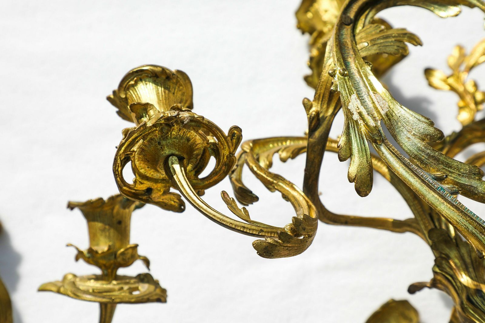 photo furniture Pair Of Bronze Antique Baroque Wall Mounted Candleholders