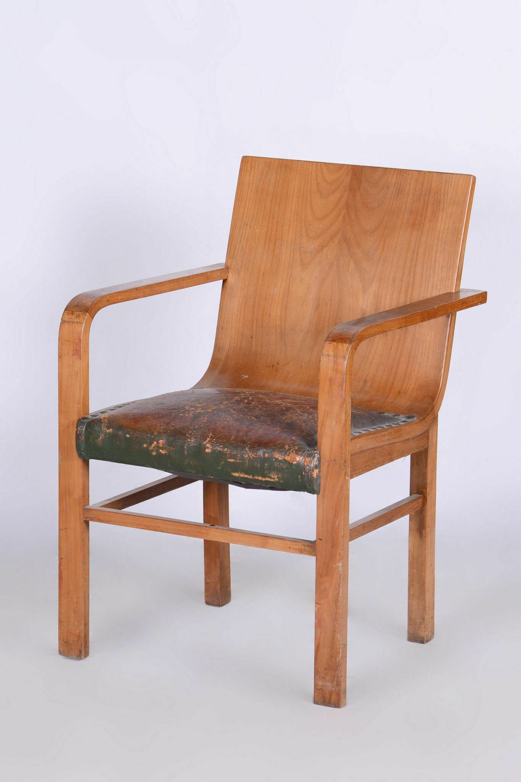 Restored Artdeco Cherry Tree Armchair, J. Halabala, Up Zavody, Czechia, 1930s