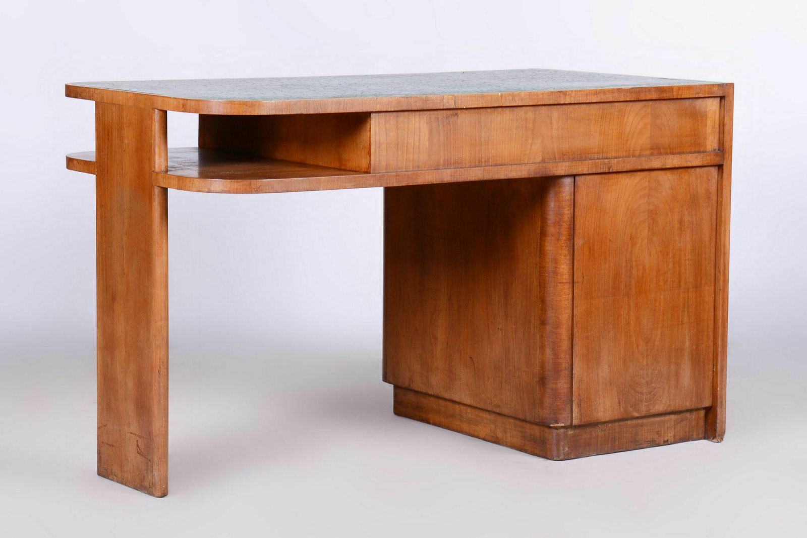 Restored Artdeco Cherrytree Writing Desk, J. Halabala, Up Zavody, Czechia, 1930s photo buy
