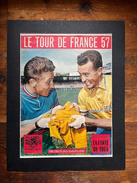 Vintage Tour De France 1957 Print   Louison Bobet / Jacques Anquetil