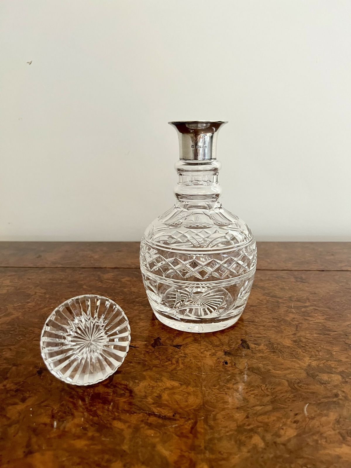 Quality Edwardian Silver Collar Decanter photo for sale