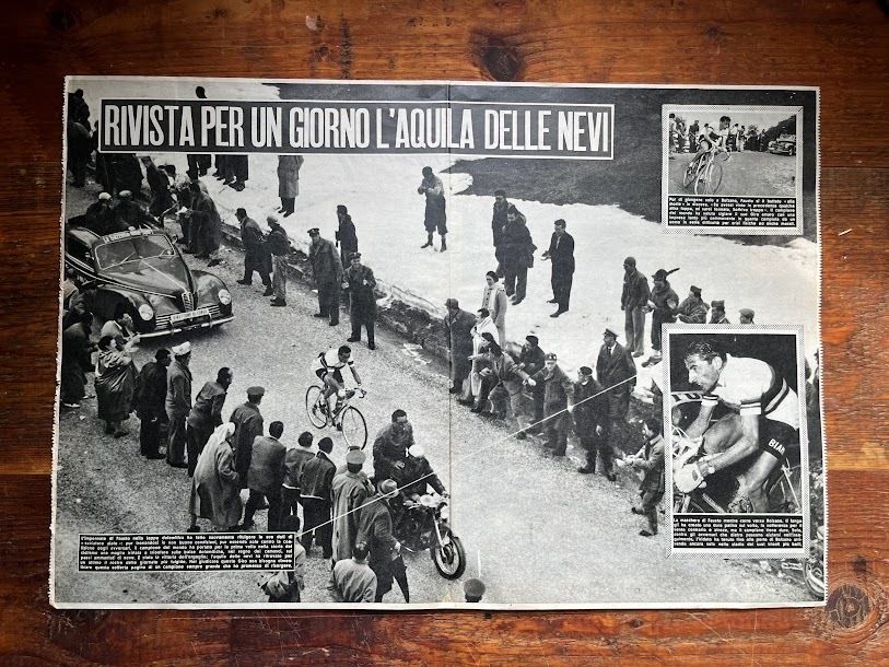 Giro D'italia Fausto Coppi Original  Print 1951 Stelvio Pass photo 155.0