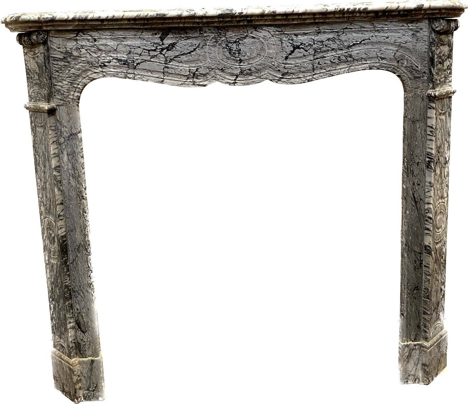 Louis XV Style Fireplace Model Pompadour Blue Marble Turquin XX Century photo furniture