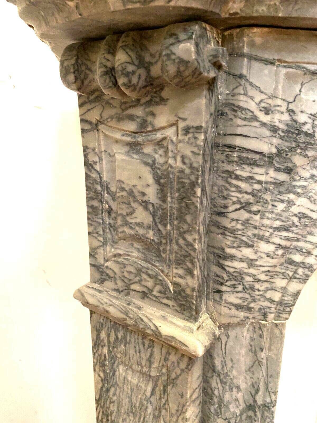 photo for sale Louis XV Style Fireplace Model Pompadour Blue Marble Turquin XX Century