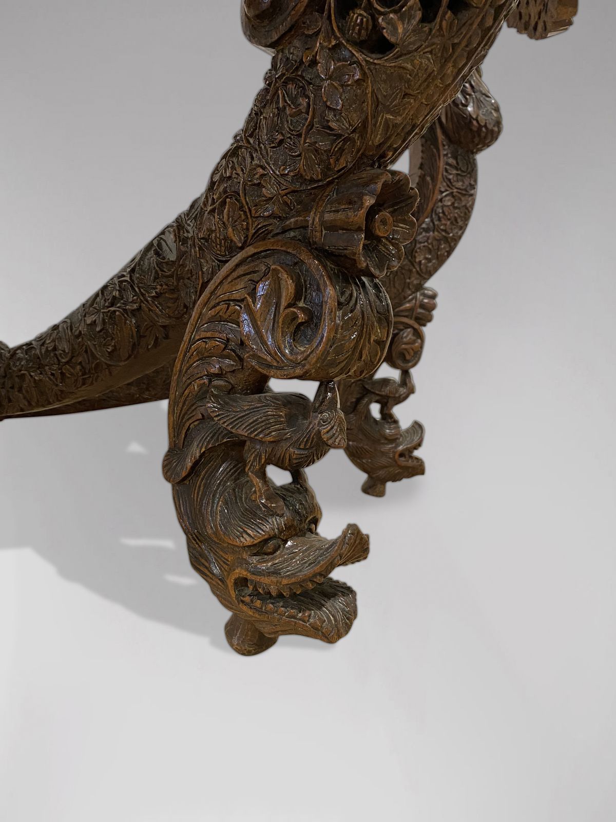 19th Century Anglo Indian Carved Rosewood Console photo vinterior