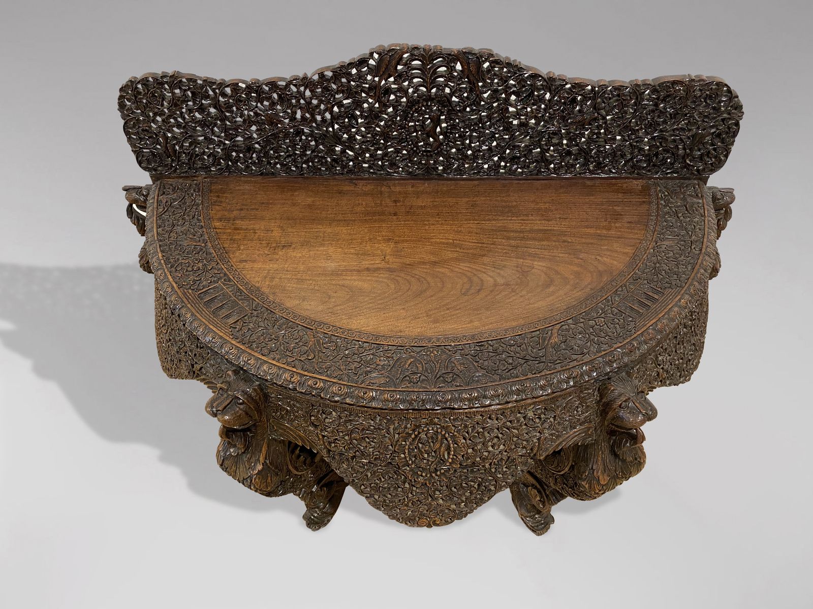 19th Century Anglo Indian Carved Rosewood Console photo buy