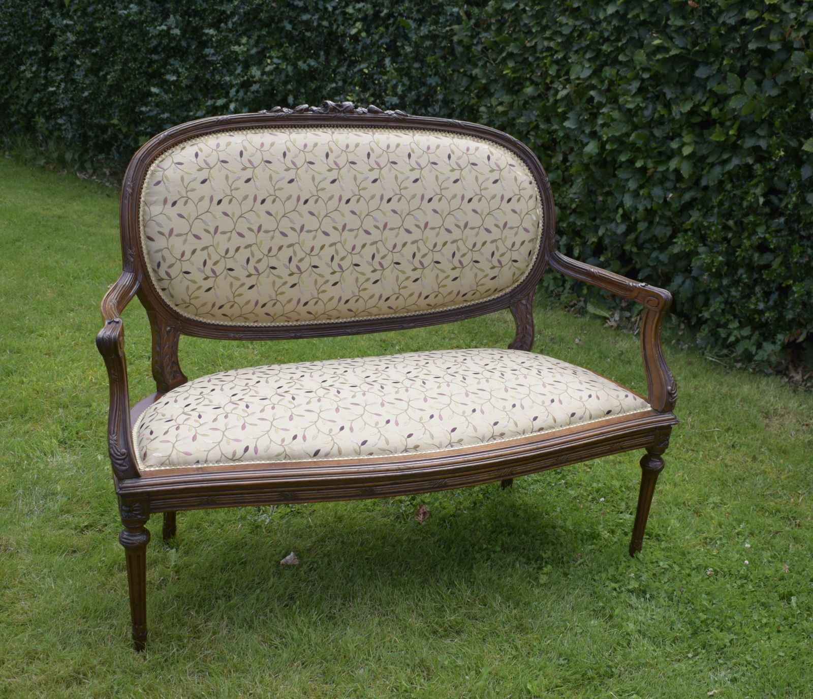 Antique French Walnut Couch, 1800s photo furniture
