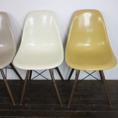 Eames Herman Miller Dsw Side Chairs In Neutrals Grey/Light Ochre photo for sale