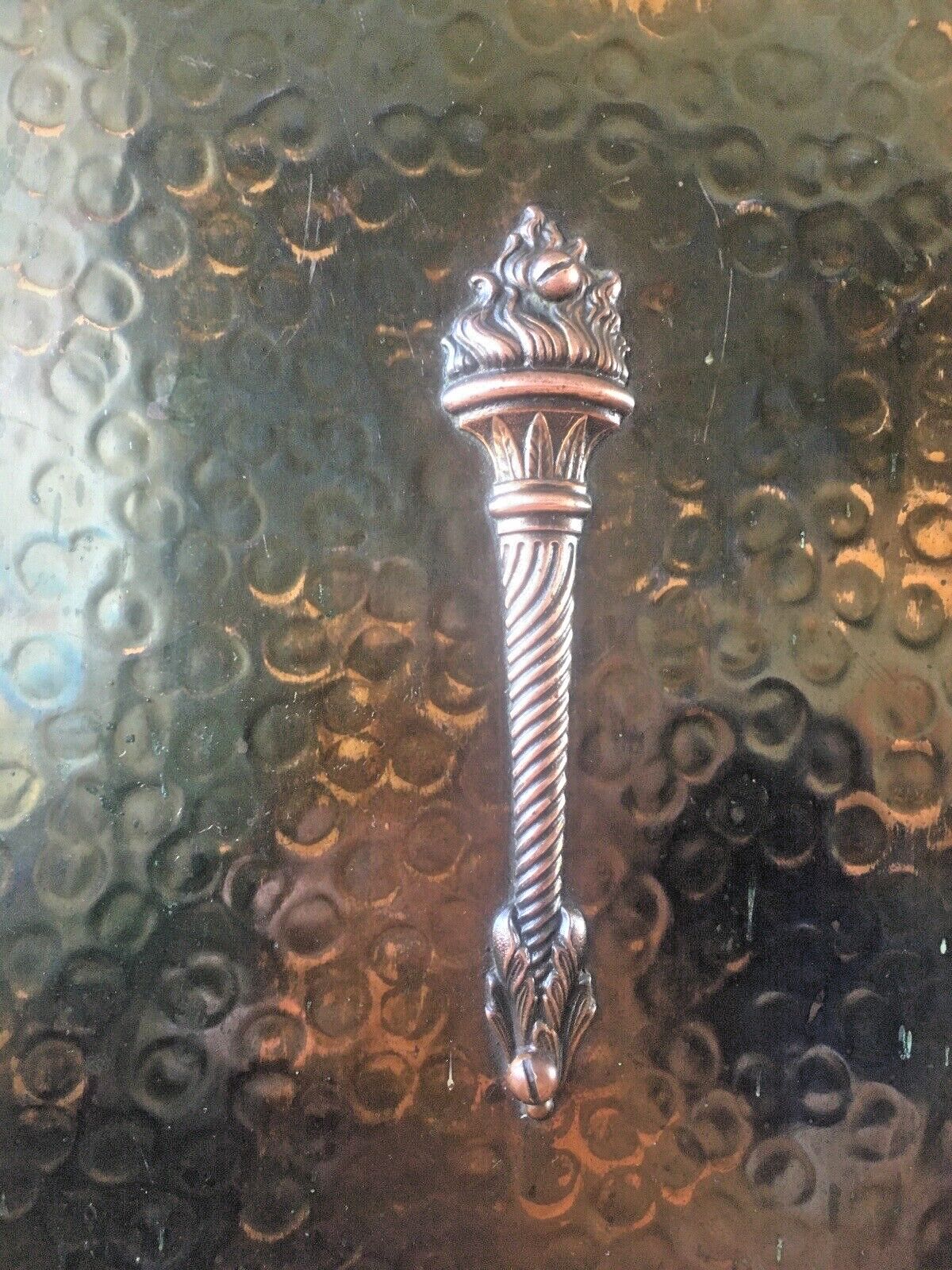 Antique Art Deco Regency Copper Torch Hollywood Fire Guard Screen Country House photo vintage
