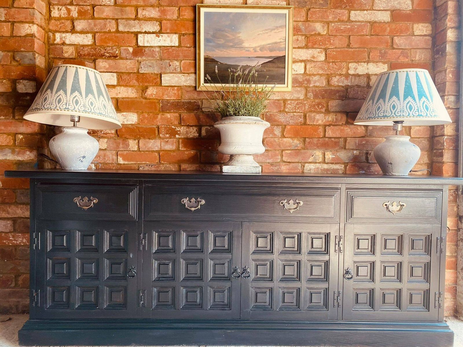Large Antique Shabby Chic Sideboard/White Distressed Sideboard/Large Vintage Sideboard/Coastal Sideboard/Painted Toledo Sideboard photo vintage