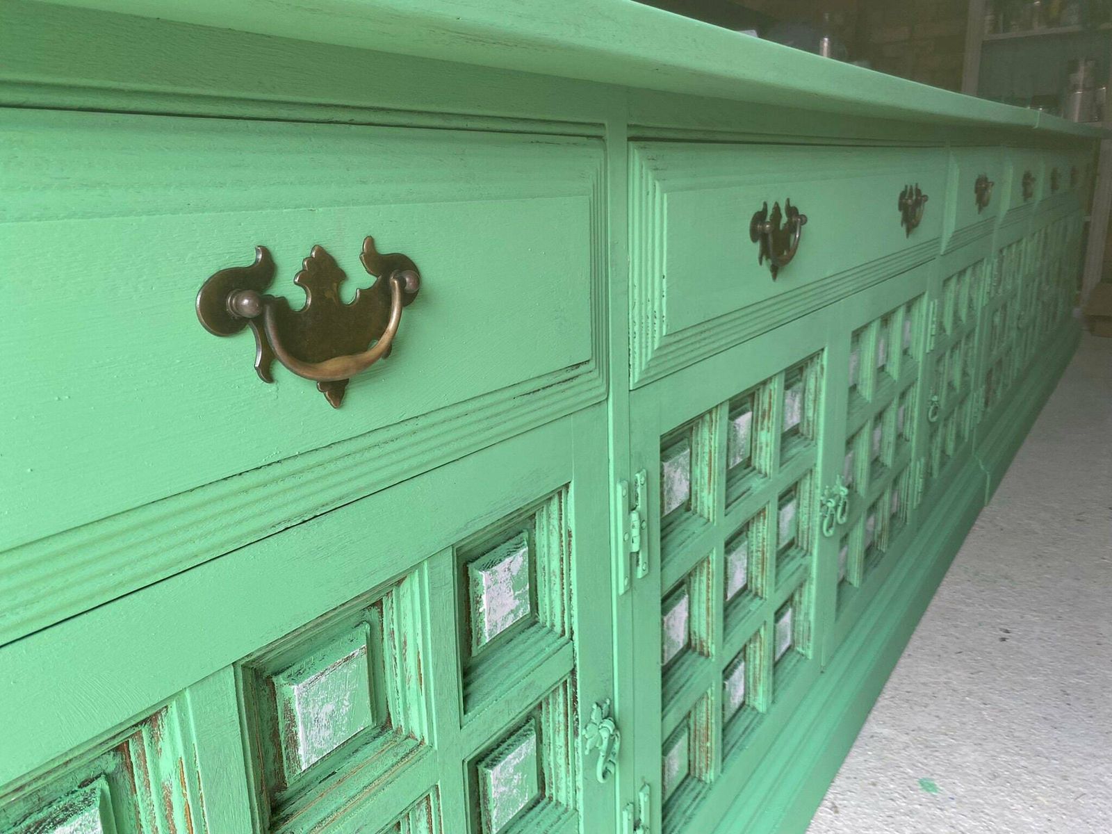 photo for sale Large Antique Shabby Chic Sideboard/White Distressed Sideboard/Large Vintage Sideboard/Coastal Sideboard/Painted Toledo Sideboard