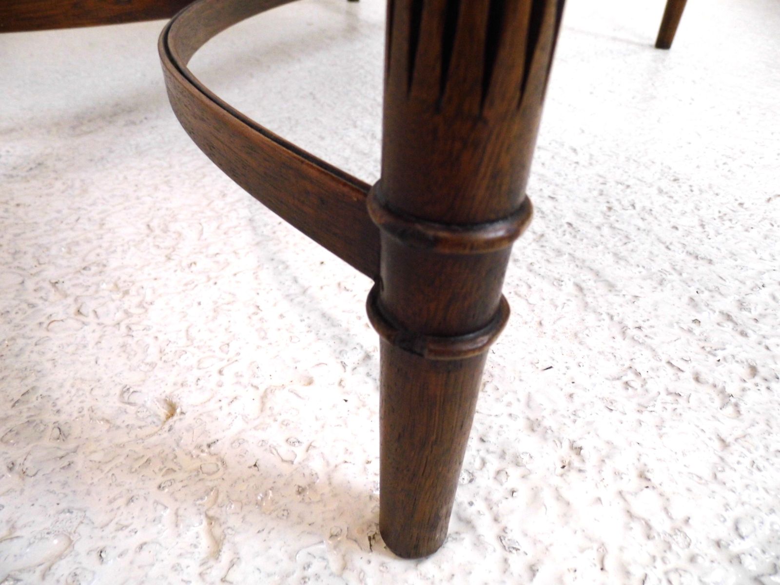 Antique Style Mahogany And Yew Side Table Reeded Legs Bentwood Stretchers photo buy