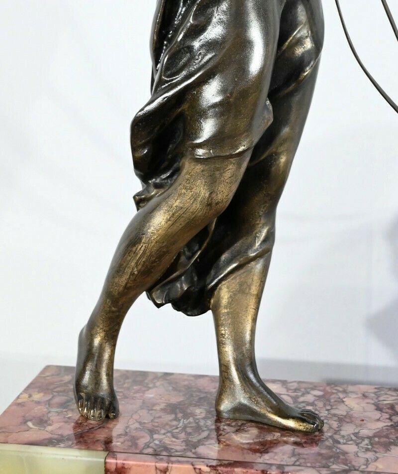 Spelter And Marble Sculpture, Art Deco – Early 20th Century photo vintage