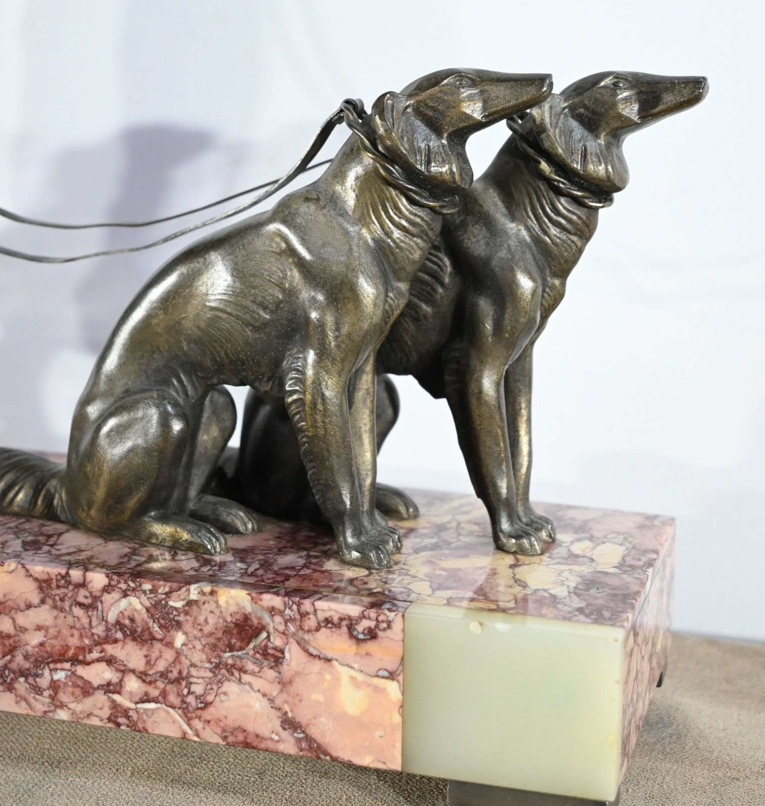 1446.12 Spelter And Marble Sculpture, Art Deco – Early 20th Century photo