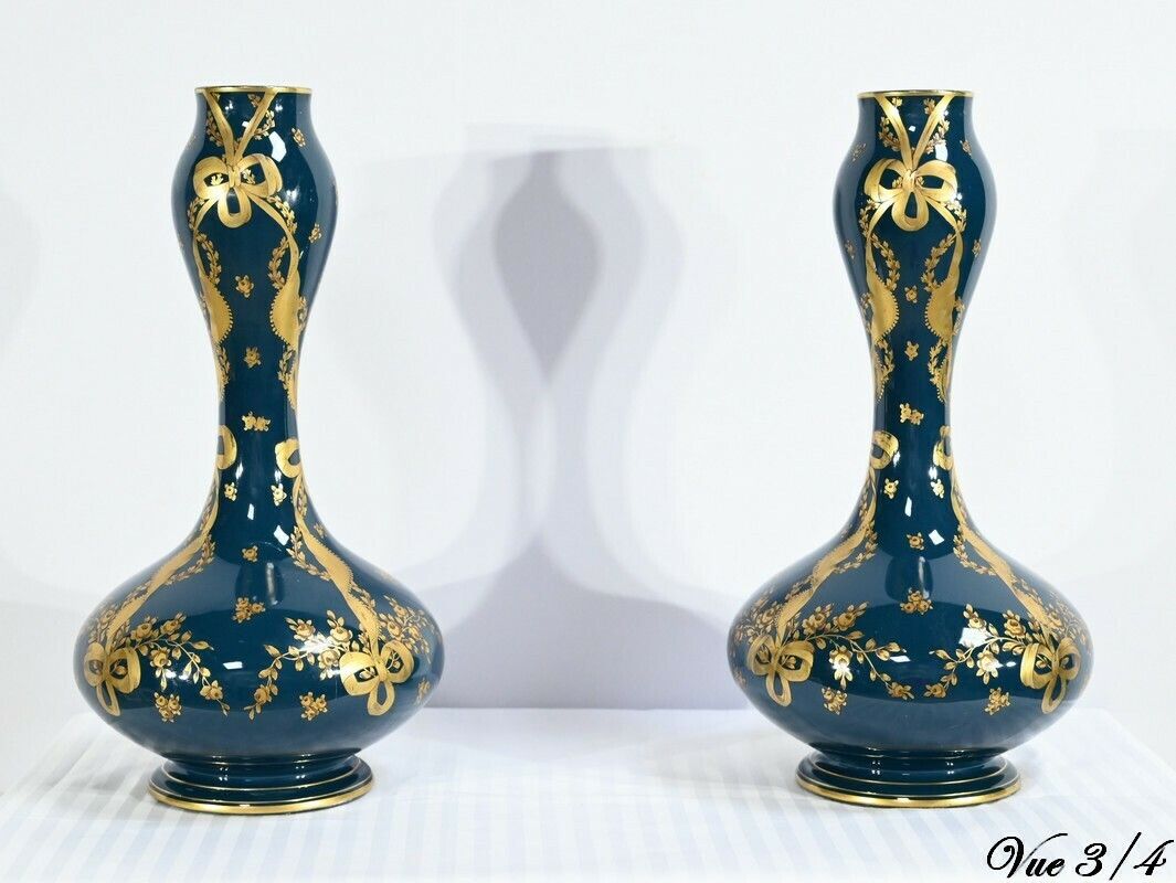 photo buy Pair Of Gien Ceramic Vases   Late 19th Century