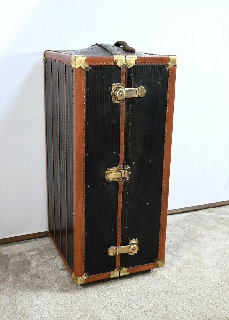 Secretaire Trunk, Mahogany Interior, Stamped Innovation – 1900