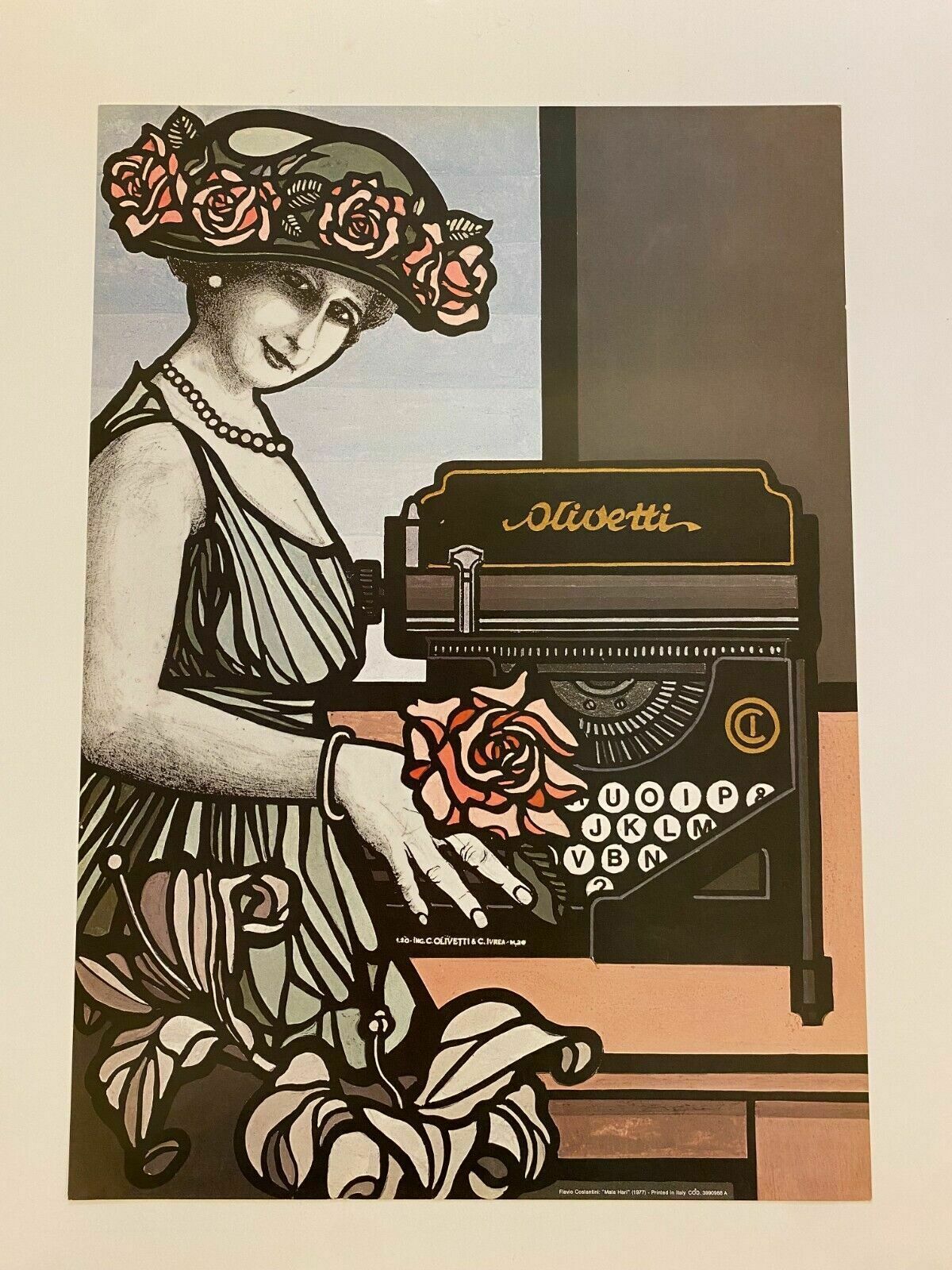 Flavio Costantini, 1977   Olivetti   Original Advertising Poster 68 X 48 Cm photo for sale