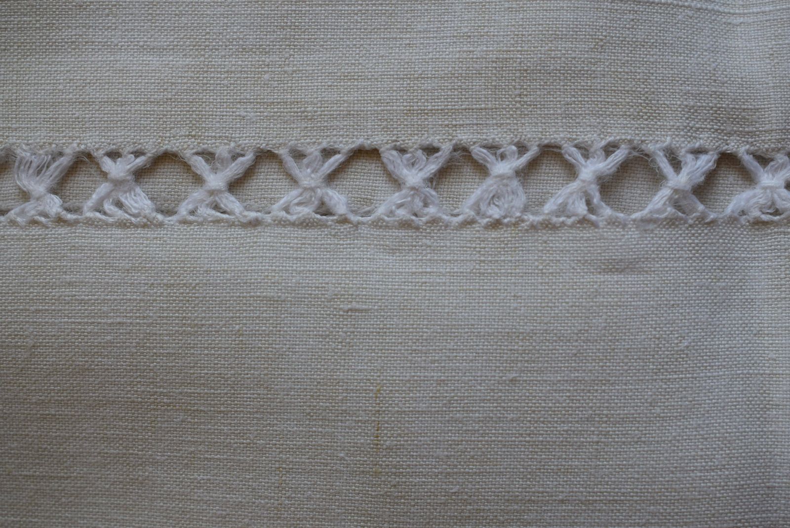 Hand Embroidered Metis Linen Dowry Sheet, Monogram M.B, Antique French Floral Embroidery Ladderwork, Trousseau Sheet photo Textiles