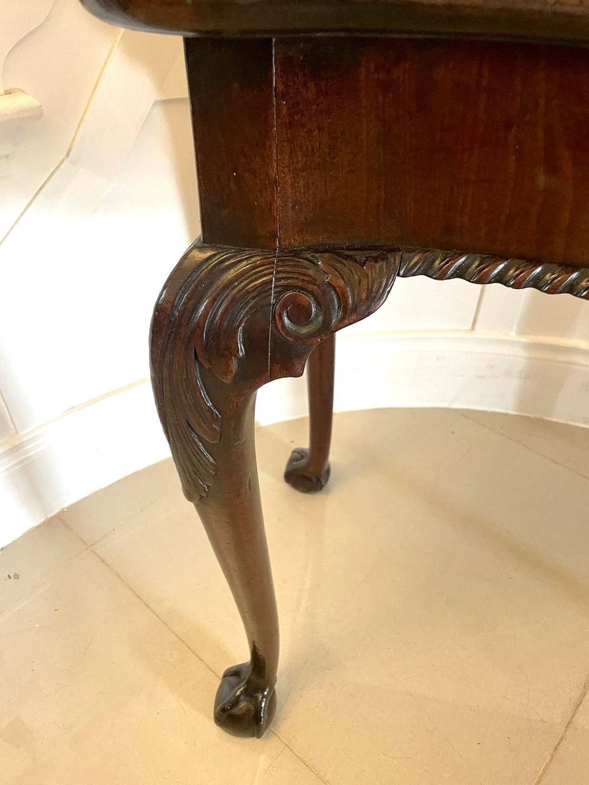 Superb Quality Antique Irish Carved Mahogany Card Table photo vintage