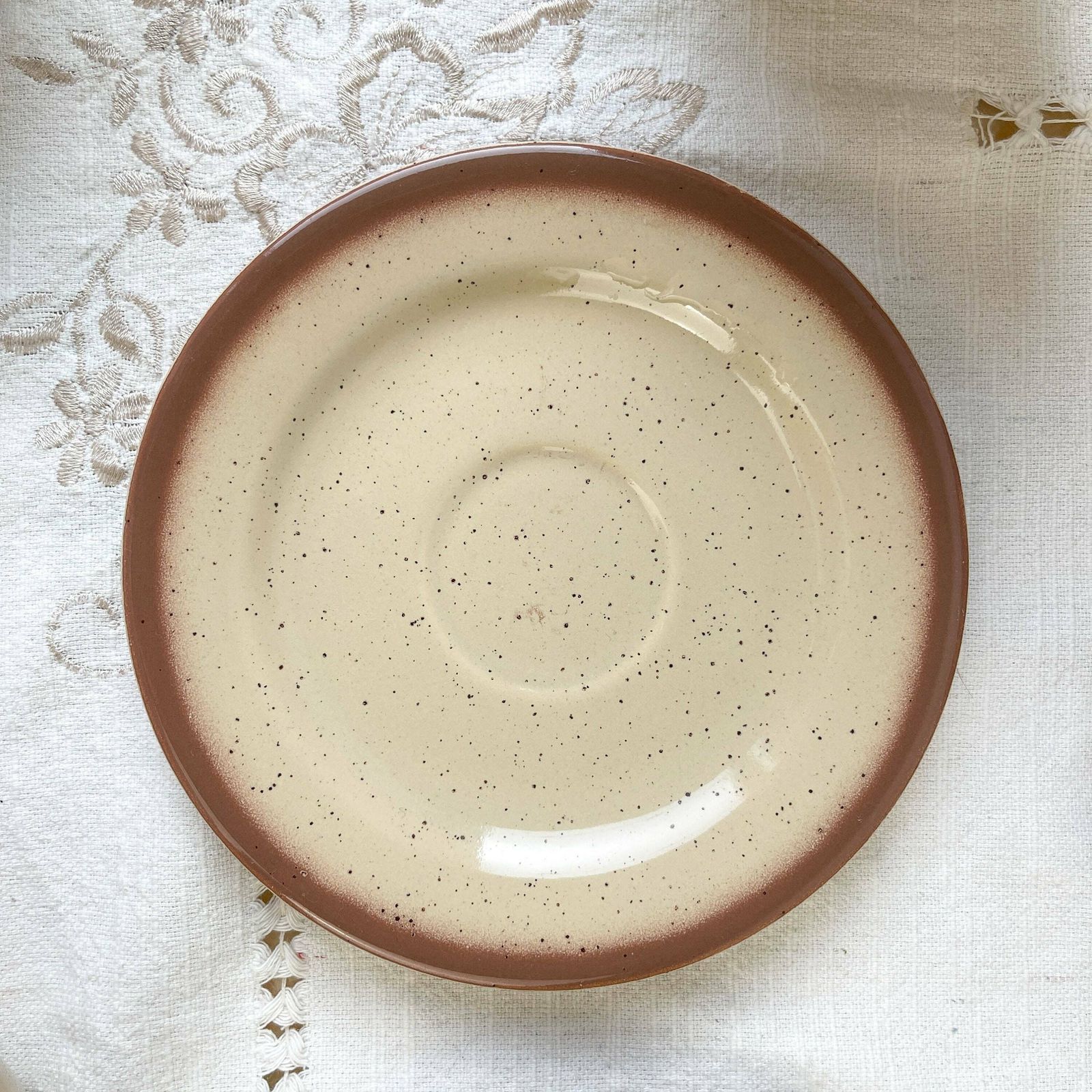 Coffee Service In Speckled Sandstone Tulowice Style Mid Century Xxth   Beige Speckled Sandstone Cups   Vintage Tableware   Poland Tableware photo Home Decor