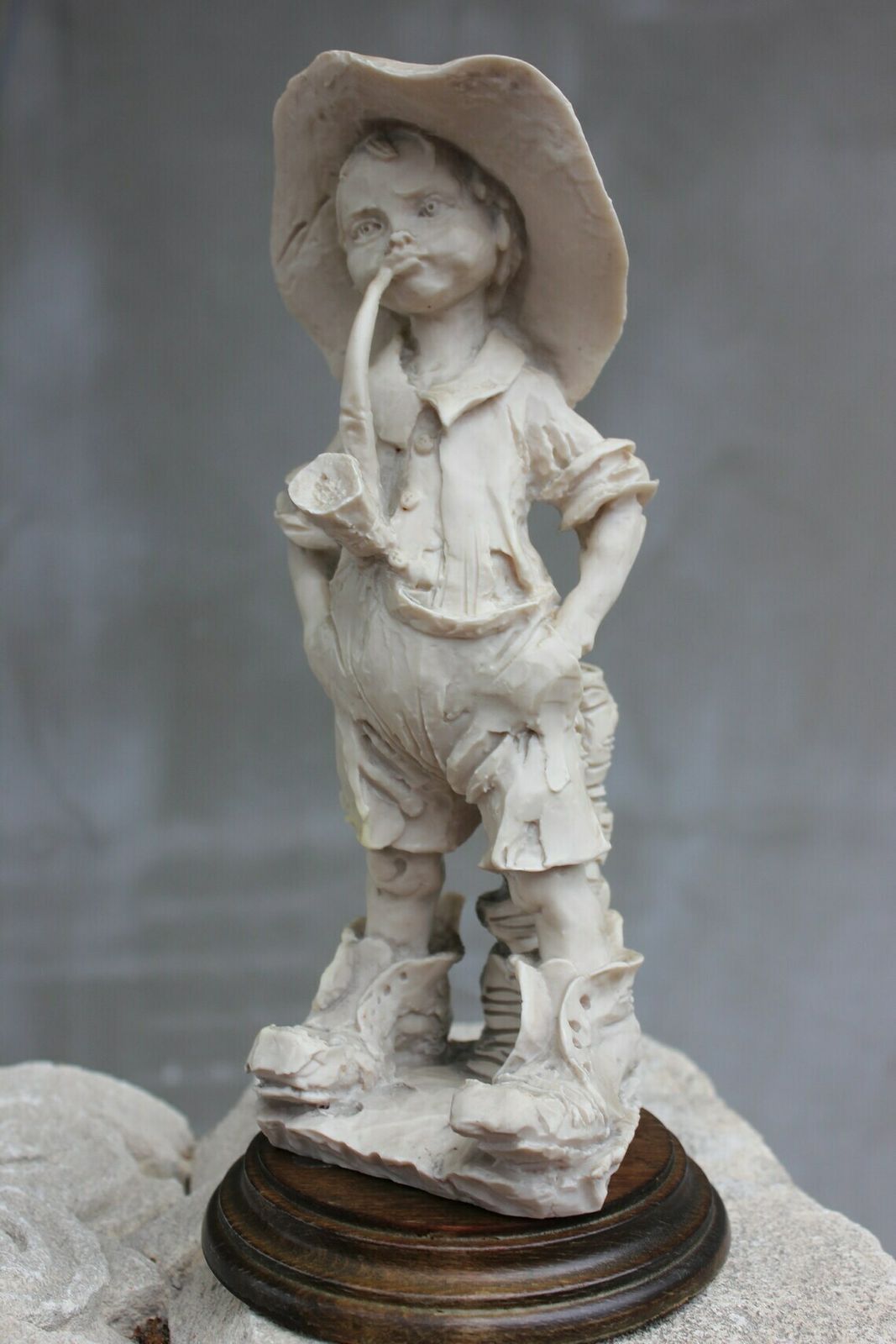 Capodimonte Figurine Boy With Pipe By G. Armani Rare Collectible Statue Love Tales Christmas Gift photo for sale