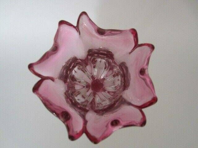 Decorative Czech Sommerso Pink Chribska Art Glass Tulip Bud Vase photo 67.0