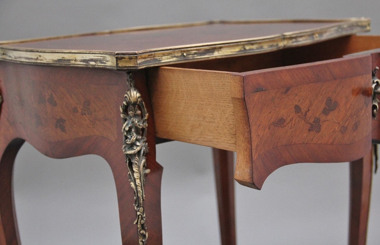 A Freestanding 19th Century French Kingwood And Marquetry Side Table photo Furniture