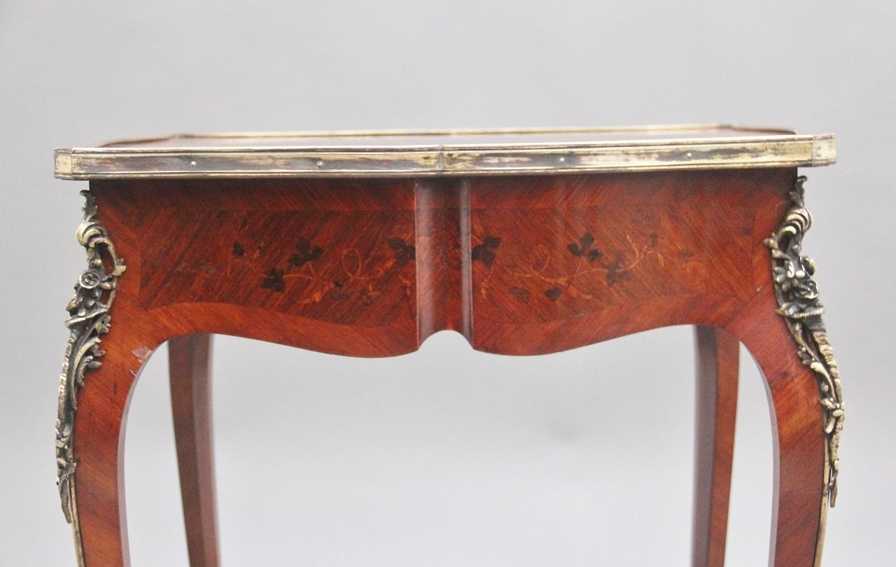 photo for sale A Freestanding 19th Century French Kingwood And Marquetry Side Table