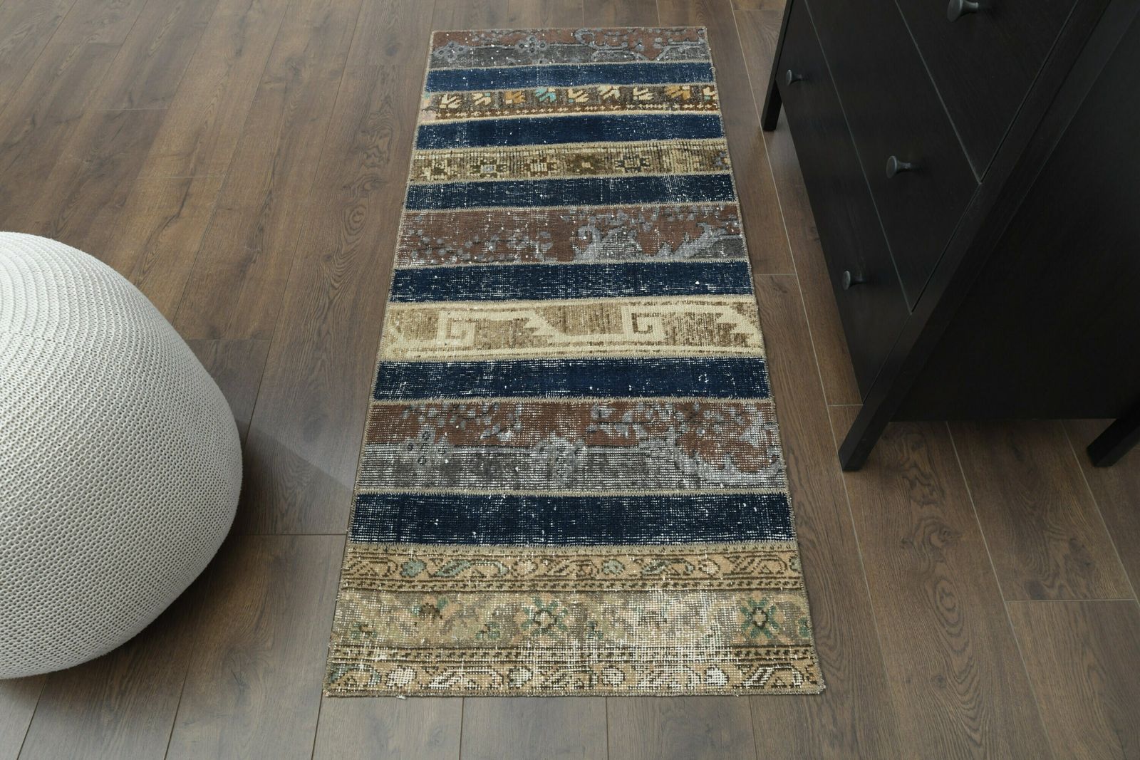 2x5 Vintage Turkish Oushak Small Runner, Handmade Wool Carpet, Hallway Rug, One Of A Kind, Anatolian, Farmhouse Decor, Patchwork Carpet
