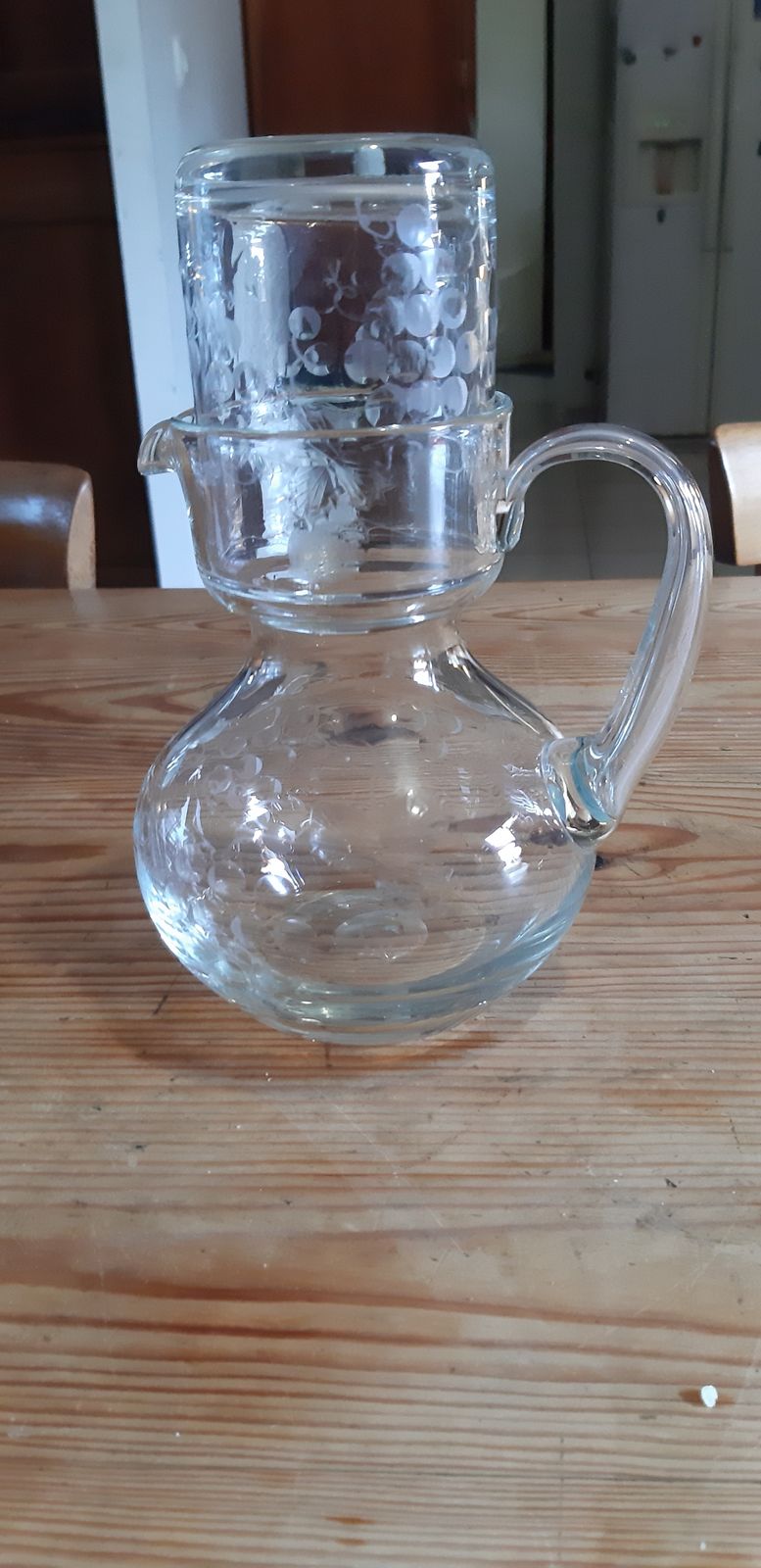 Decanter And Night Glass In Crystal photo vintage
