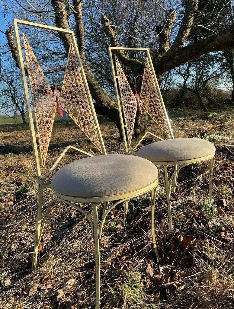 Mid Century Modern Hollywood Regency 1970s Butterfly Chairs