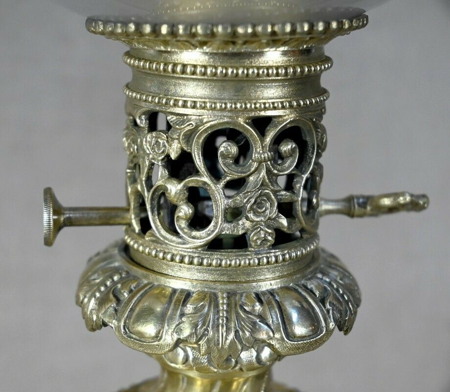 photo furniture Ceramic Oil Lamp, Napoleon III Period   Mid 19th Century