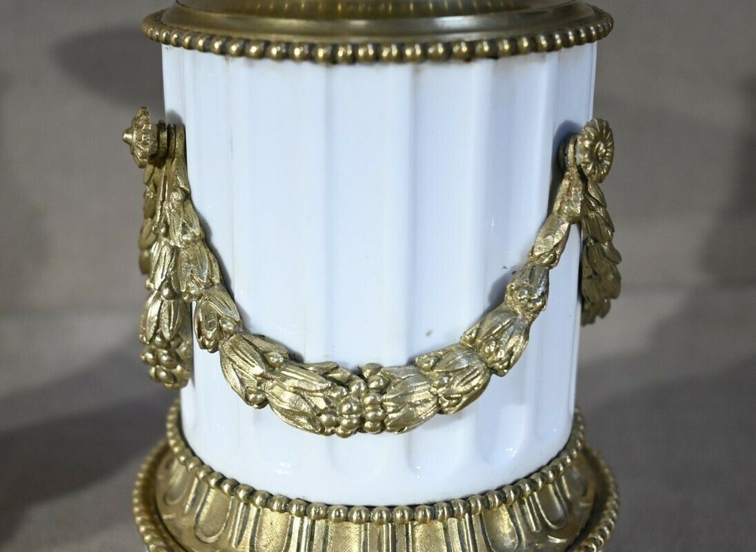 1781.9 Ceramic Oil Lamp, Napoleon III Period   Mid 19th Century photo