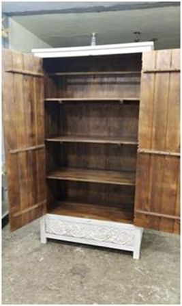 Ornate Hand Carved Mango Wood Armoire/Wardrobe Khar04w photo furniture