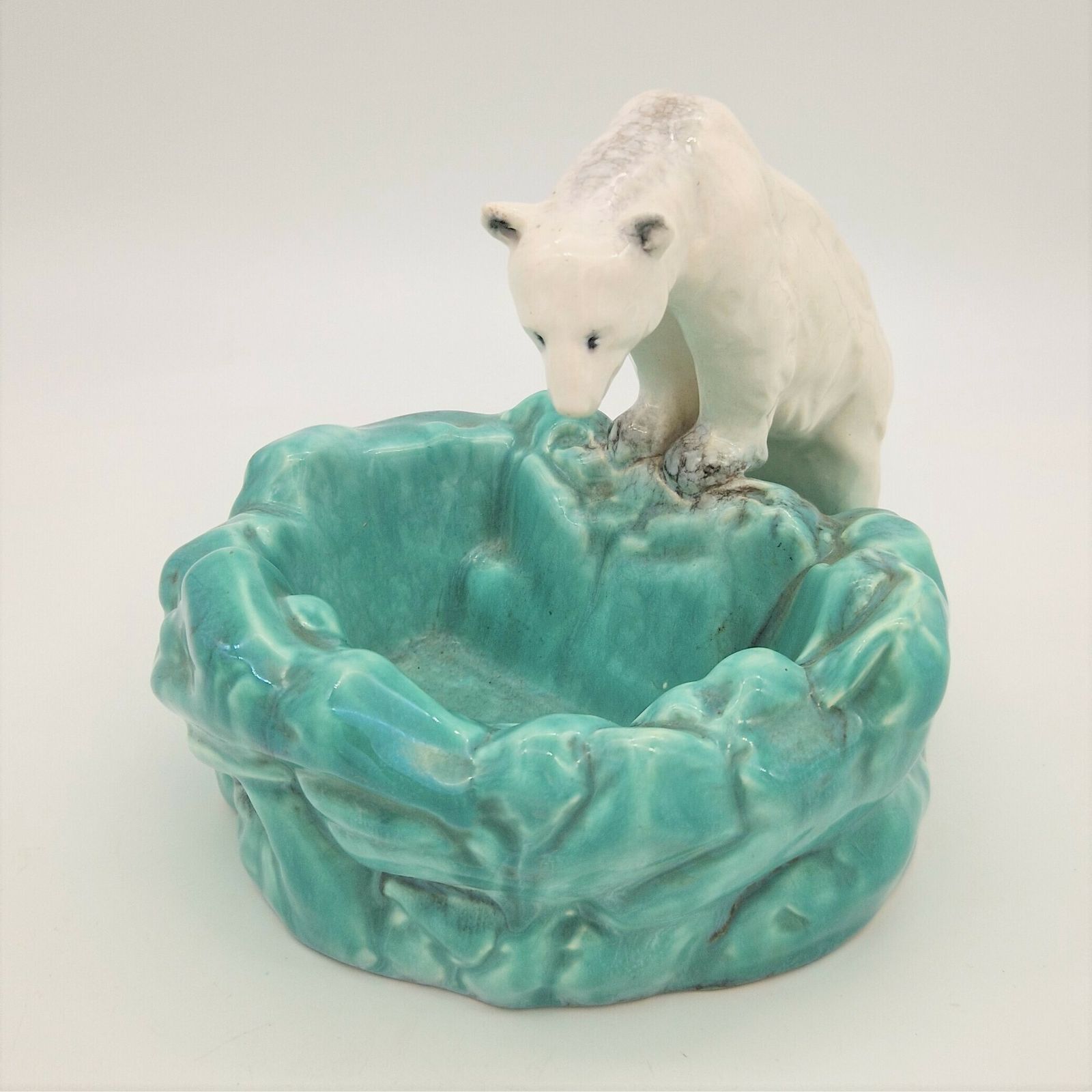 Art Deco Ceramic Bowl With Polar Bear By Ditmar Urbach. 1930   1935 photo for sale