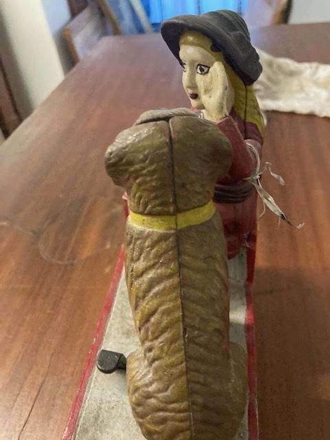 Antique Piggy Bank In Cast Iron From The Early 1900s American With Mechanical Action photo Home Decor