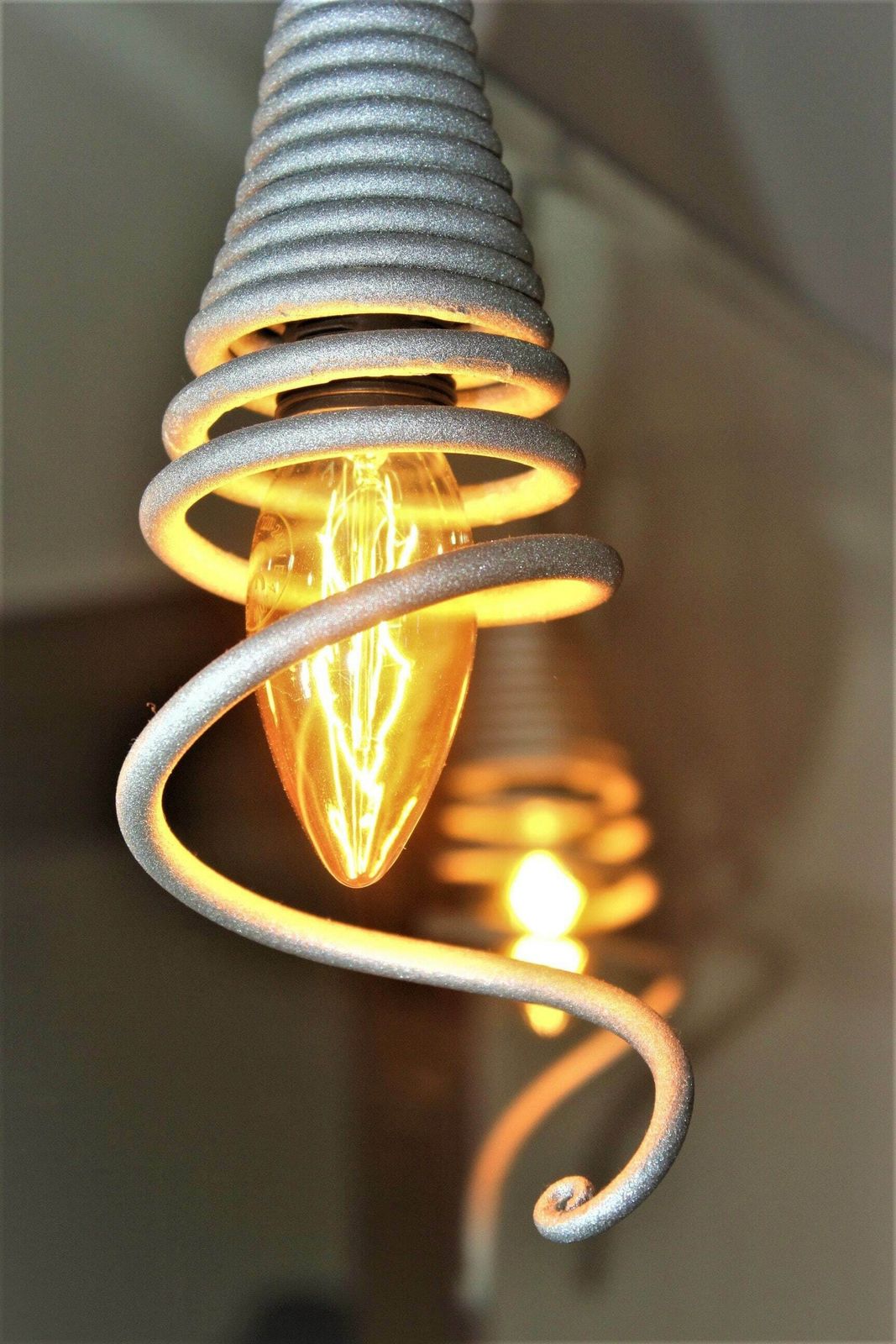 Unique Pendant Wrought Iron Lamp Suspension Spiral Lamp Ceiling Industrial Light photo buy