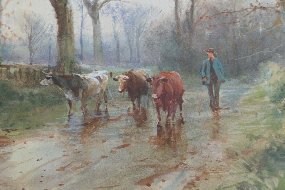 Henry Charles Fox R B A British 1855 1929. A Surrey Lane photo for sale