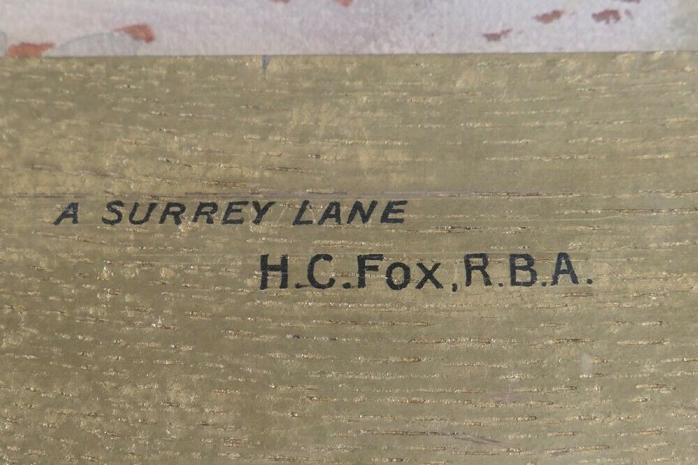 Henry Charles Fox R B A British 1855 1929. A Surrey Lane photo vinterior
