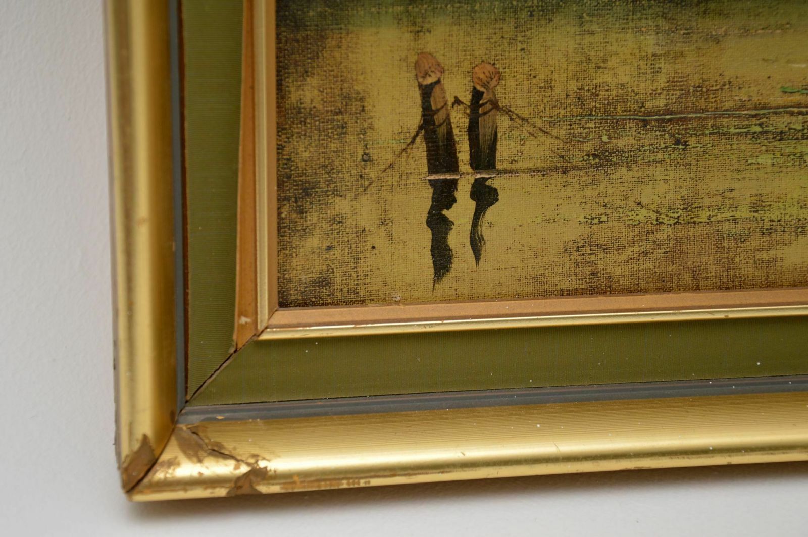 Antique Landscape Oil Painting Signed ‘Liner’ photo vintage