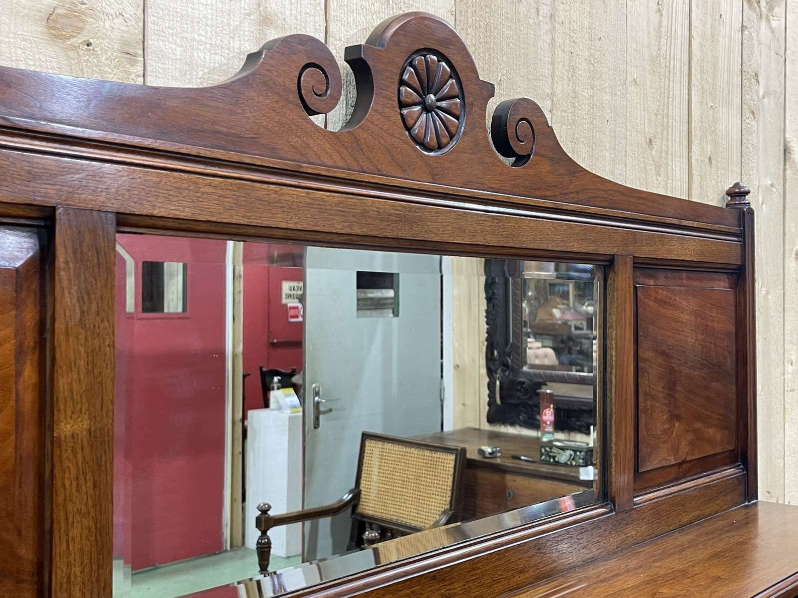 Early 20th Century English Art Nouveau Mahogany Sideboard photo vintage