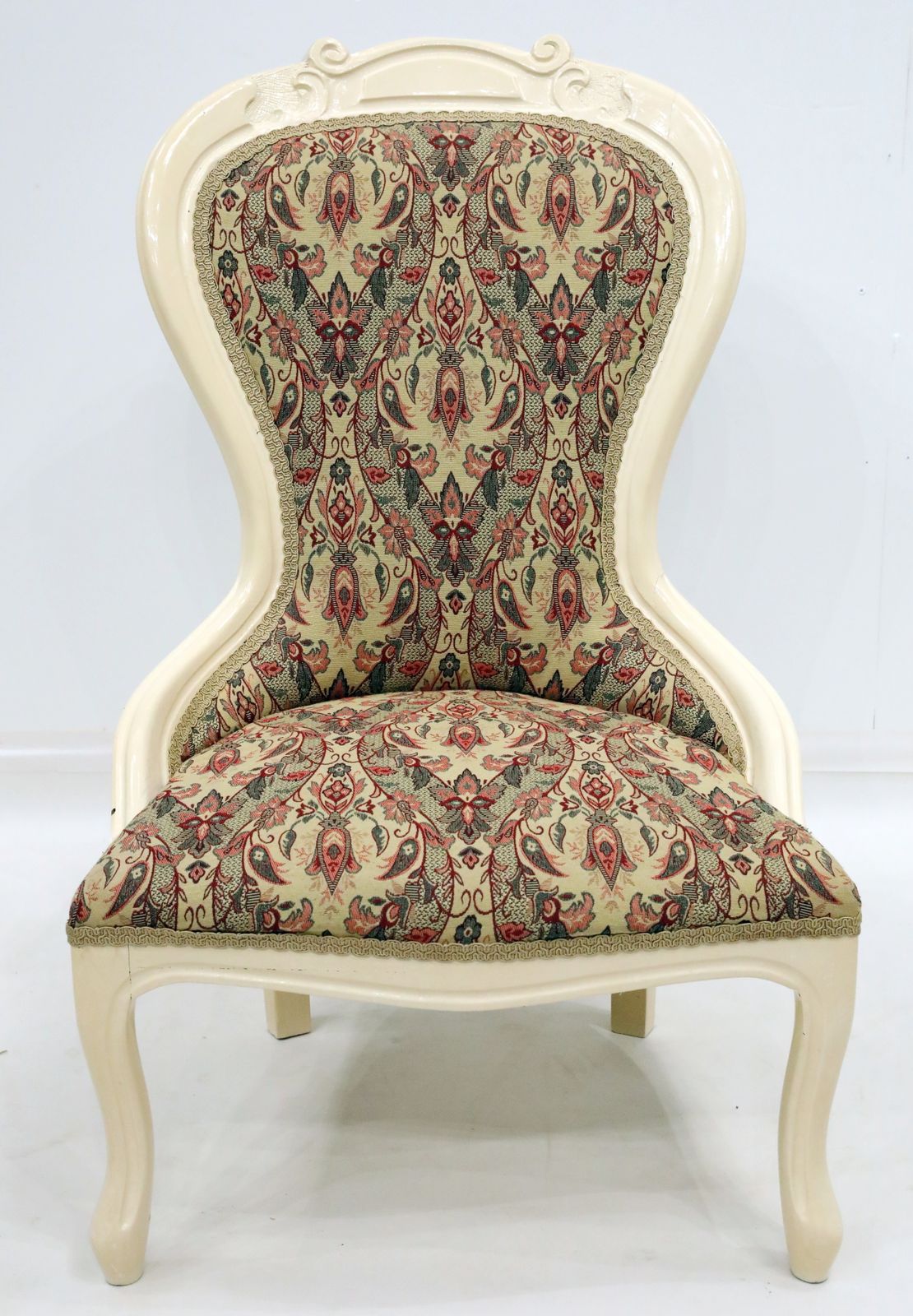 French Style Spoon Back Easy/Bedroom Chair Cream Frame Free Uk Delivery photo 187.0