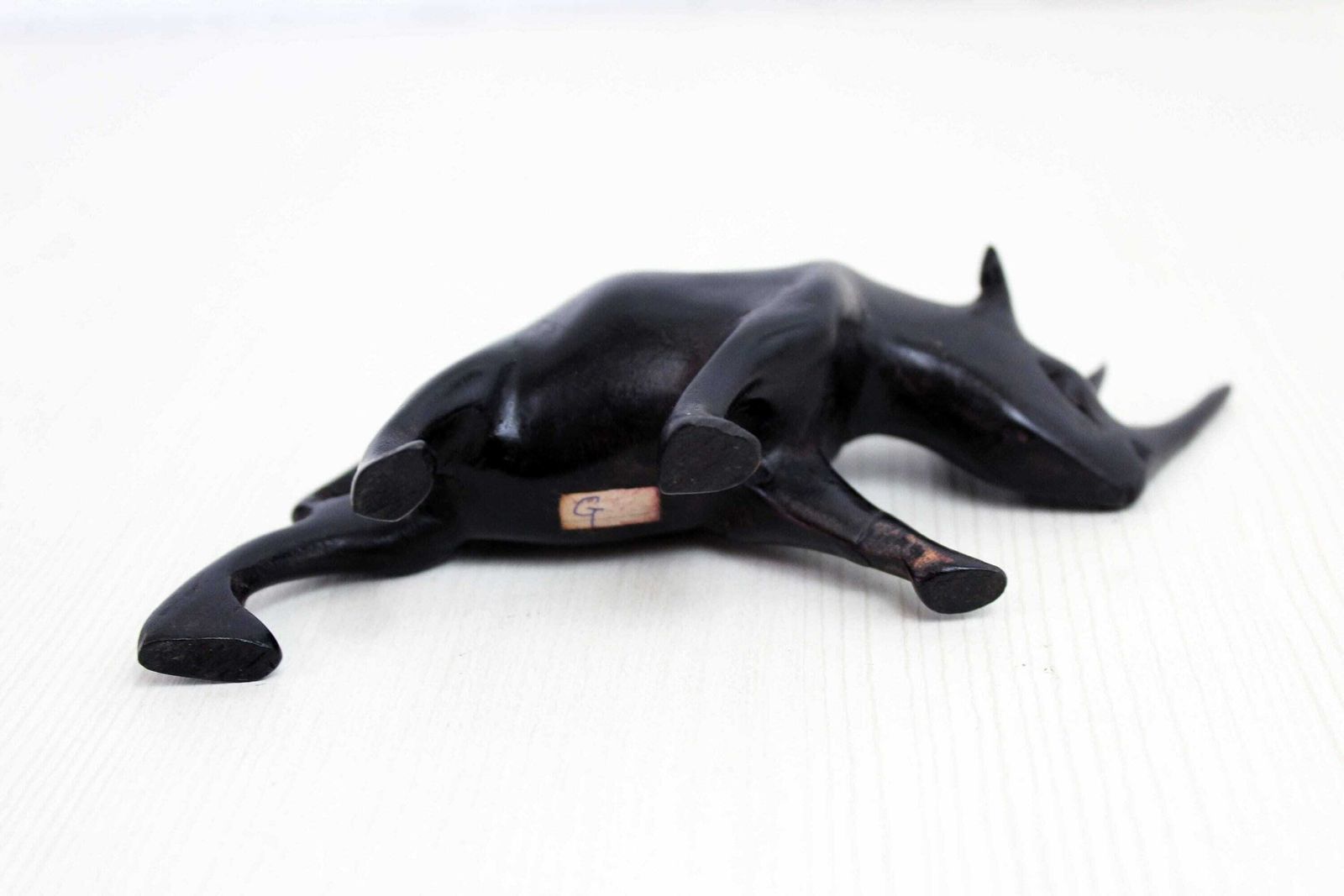 Rhino Wooden Figurine 1970, 1970s photo vintage