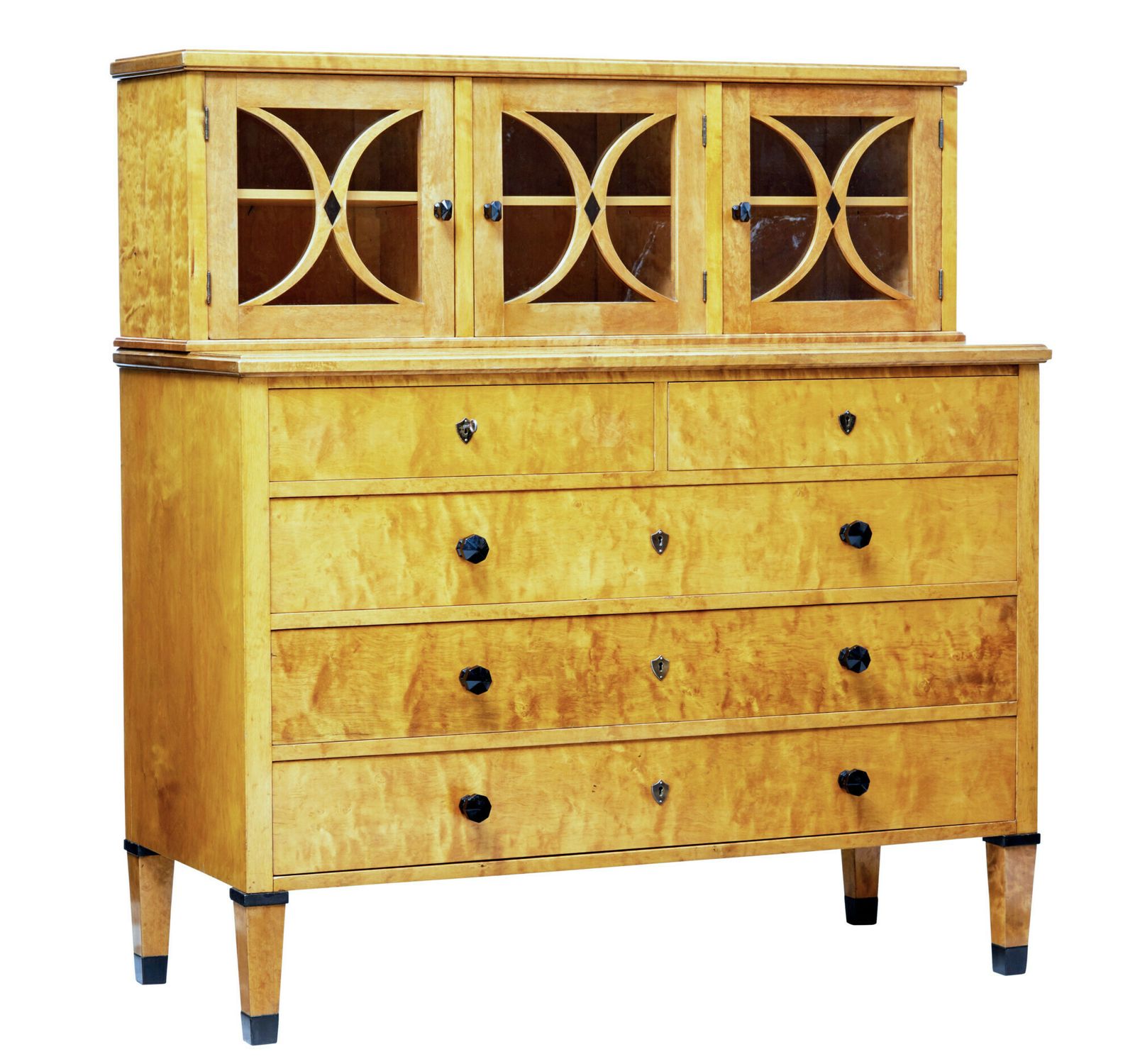 Late 19th Century Swedish Birch Art Nouveau Cabinet On Chest photo buy