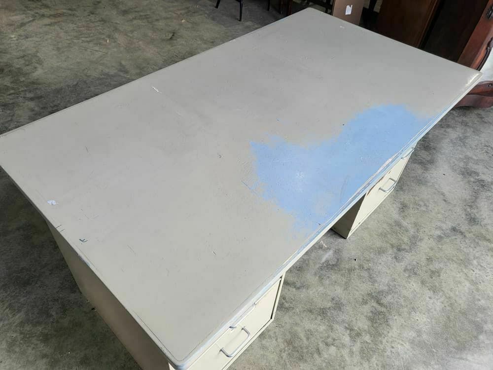 Vintage Retro Industrial Metal Pedestal Desk 6 Drawers Partners Office Home photo vintage