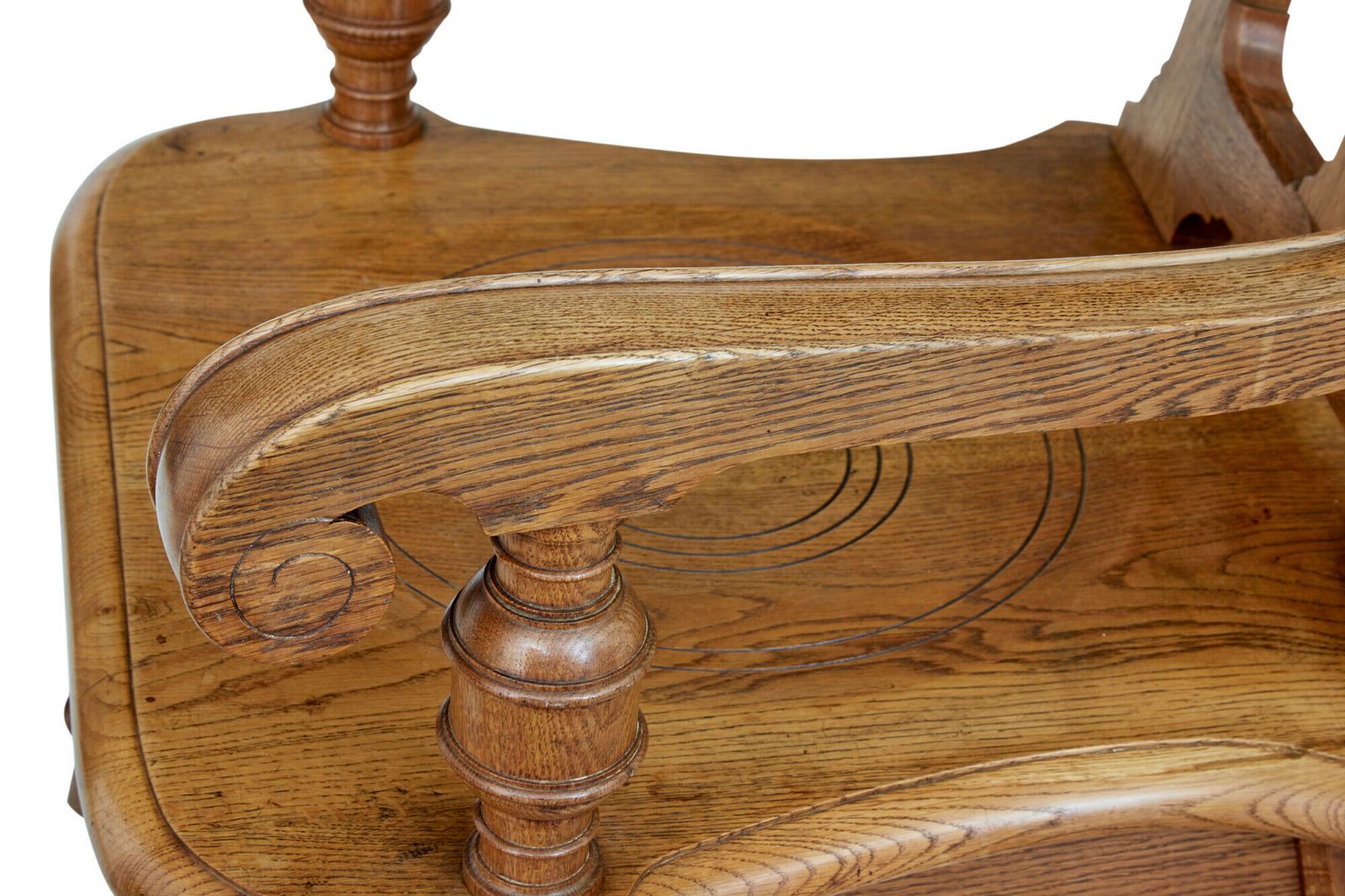 Late 19th Century Carved Oak Arts And Crafts Armchair photo vinterior