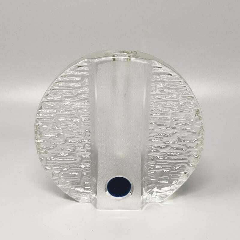 1970s Gorgeous Walther Glass Bullseye Vase By Heiner Düsterhaus. Made In Germany photo for sale
