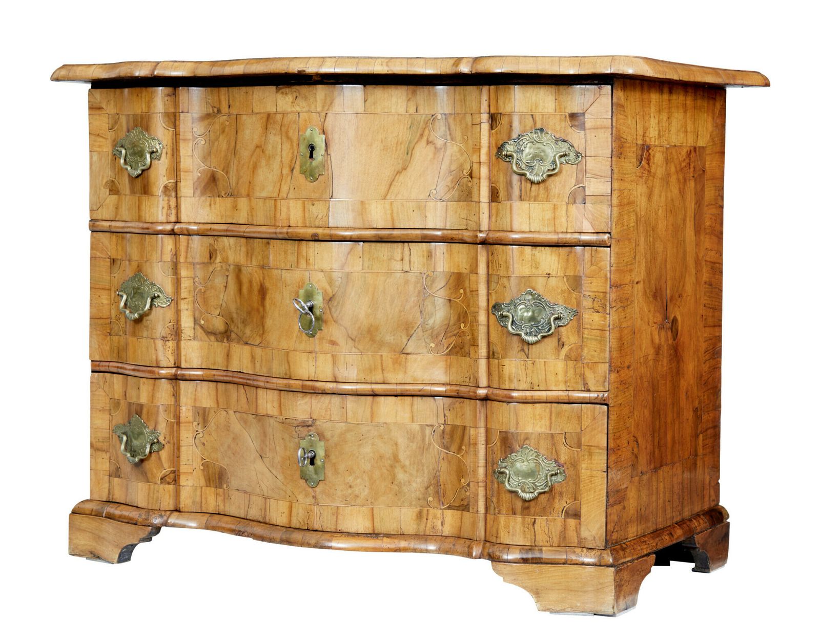 Fine Quality 18th Century Burr Walnut Chest Of Drawers