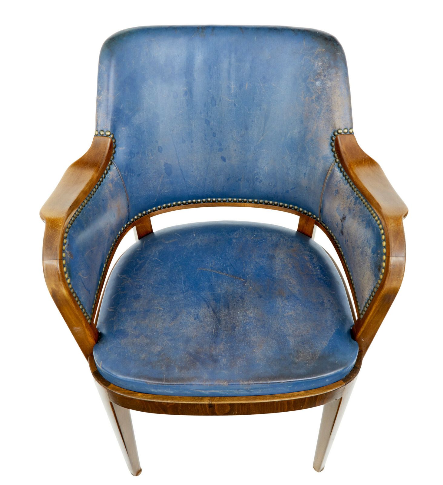 Pair Of Mid 20th Century Teak And Leather Armchairs photo for sale