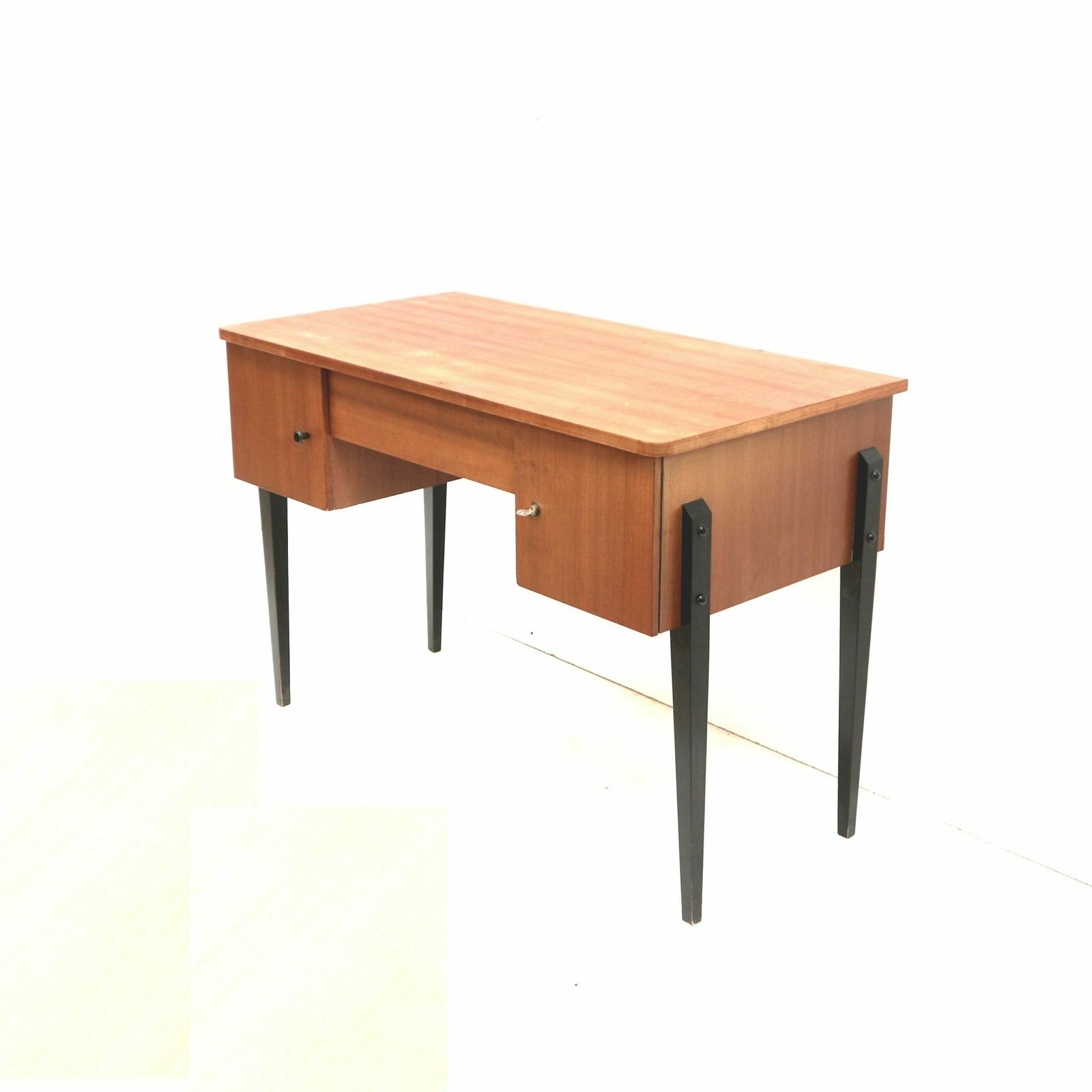Vintage Elegant Desk With Black Legs Made In The 60s